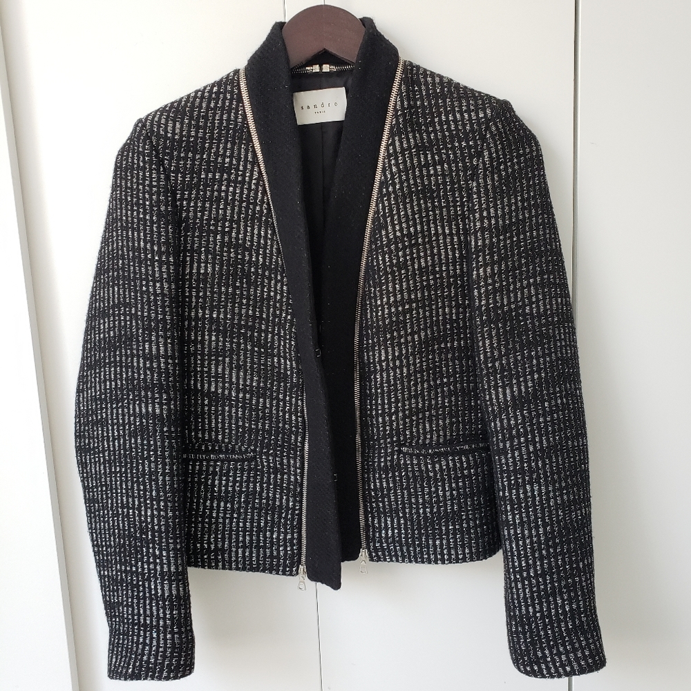 NWT Sandro Wool Blazer Coat Jacket  Sz 38